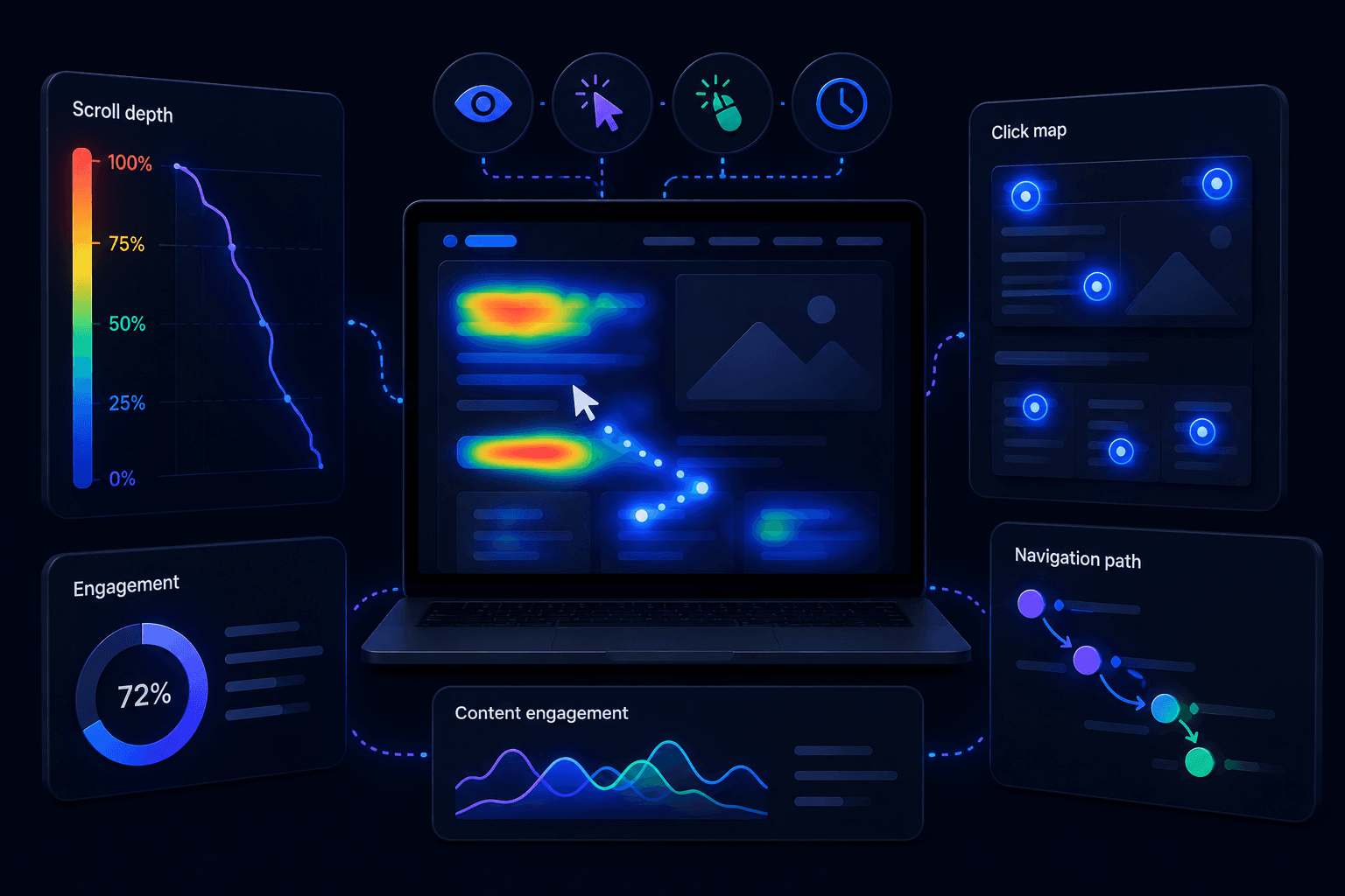 Behavioral Analysis. We study how users actually interact with your pages